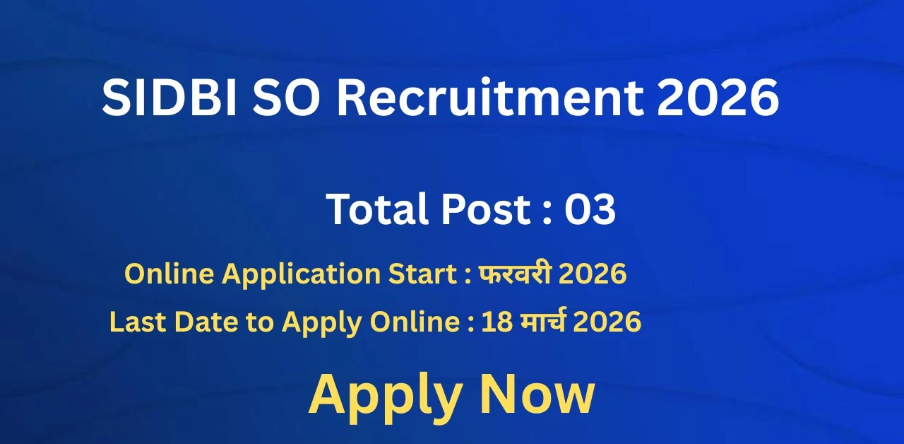 SIDBI SO Recruitment 2026
