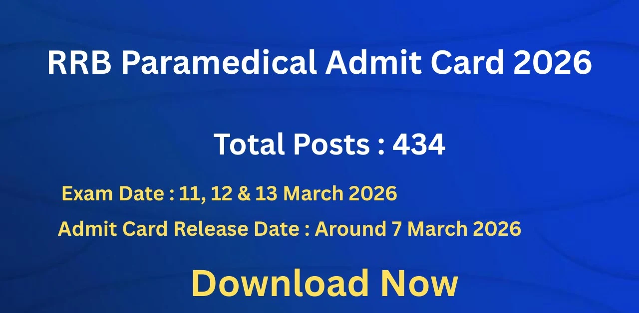 RRB Paramedical Admit Card 2026